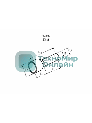 Наконечник штыревой втулочный изолированный Rexant F-8 мм 0.75 мм² (НШВи 0.75-8) синий