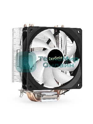 Кулер для процессора ExeGate Wizard EXX400V2-PWM.FRGb серебристый, 120 мм, алюминий/медь, 2400 об/мин, 24 дБ, 4 pin, 140 Вт, 155 мм