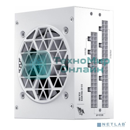 Блок питания 1STPLAYER PS-750SFX-WH, 750Вт, 80 PLUS Platinum, 80мм, модульный, белый