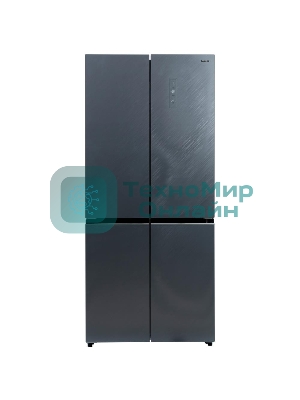 Холодильник Бирюса CD 496 TCG текстурированное серое стекло трехкамерный 334/162л морозилка снизу, NoFrost, Side by Side