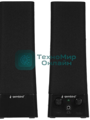 Акустическая система 2.0 Gembird SPK-500, черный, 6 Вт, рег. громкости, разъем для наушников, питание от сети