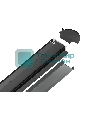 Алюминиевый профиль Ambrella light GP1001BK черный 2000*21.5*6.8