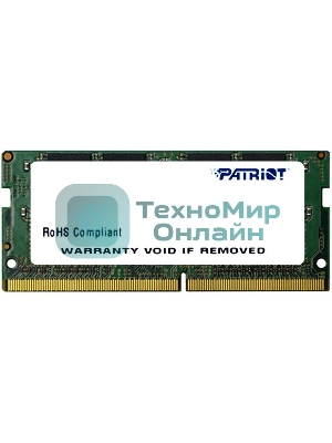 Оперативная память Patriot Signature, DDR4, 16GB (1x16 GB), 2666 MHz, CL19, SO-DIMM