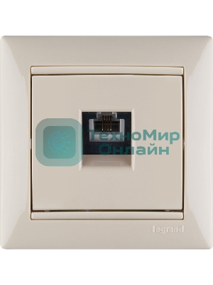 Розетка телефонная Valena RJ11 4 контакта 1 коннектор (слоновая кость) Legrand 774338