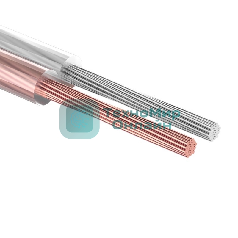 Кабель акустический Rexant 2х0,75 м м², прозрачный SILICON, мини-бухта 5 м