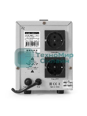 Стабилизатор напряжения ExeGate EX291722RUS Expert AS-1500 (1500ВА, вход 140...260В, двойная цифр. индикация вход/вых. напряжения, выход 220В±8%, КПД 98%, 5 уровней защиты, задержка, метал. корпус, 2 евророзетки, RTL)