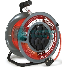 Удлинитель силовой Ресанта СУ-3х2,5КГ-30/3 (61/118/9) 2x1.0 кв.мм 4 розет. 40 м ПВС катушка серый