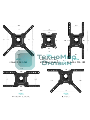 Кронштейн ONKRON M4 черный 32-65