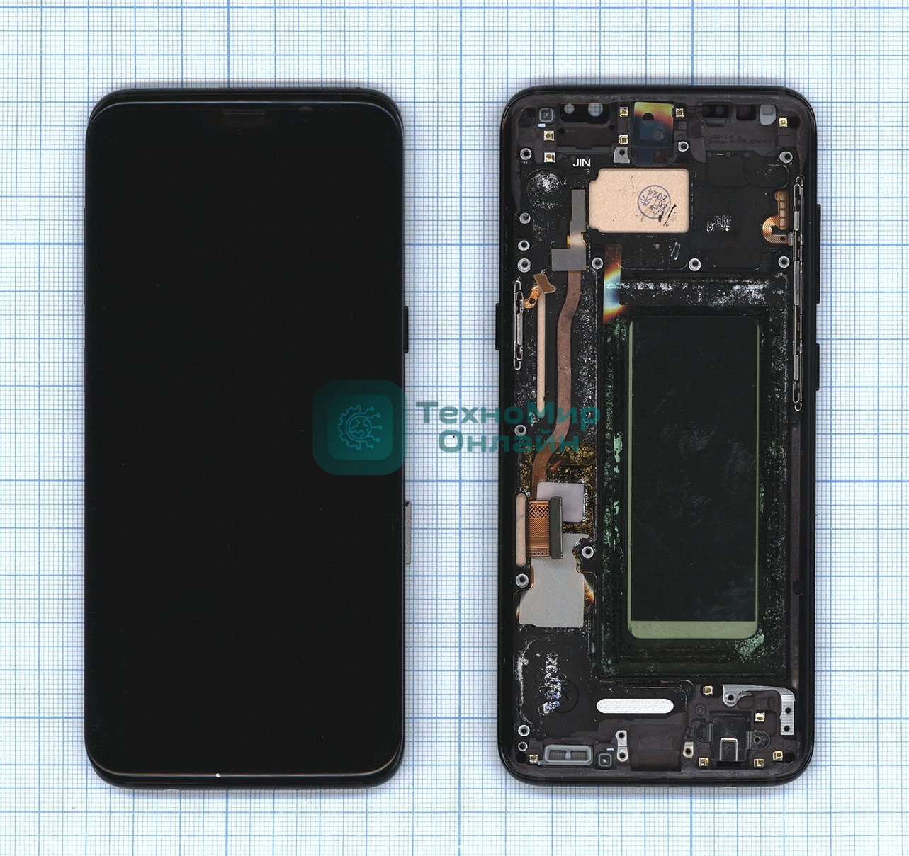 Дисплей для Samsung Galaxy S8 SM-G950F в сборе с тачскрином и рамкой OLED черный