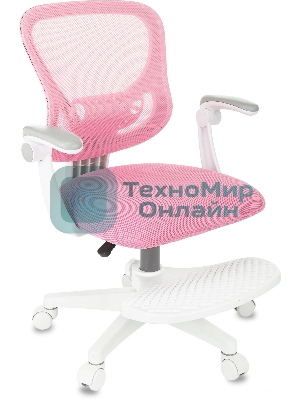 Кресло детское Бюрократ BuroKIDS 3 розовый Velvet 36, крестов. пластик