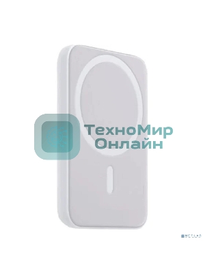 Портативное беспроводное зарядное устройство Rexant Power Bank (аккумуляторная батарея) 5000 mAh, MagSafe, белый