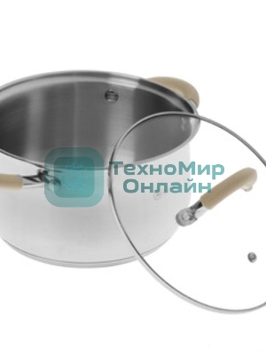 Кастрюля Zeidan Z-50238 3,0 л со стекл. крышкой 3,0 л (O18х11.5 см), нерж.сталь, внутренняя -зеркальная полировка, снаружи - комбинированная полировка, шкала литража, 5-ти слойное капсулир. дно, подарочная упаковка с пластиковой ручкой.