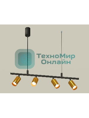 Светильник Ambrella light XB9002330/4 SBK/PYG черный песок/золото желтое полированное MR16 GU5.3 (С9002, С6327, N6134)