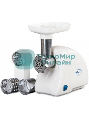 Мясорубка электрическая Ротор Экстра М ЭМШ 35/250-3 белый, 1500 Вт, 0.6 кг/мин, насадки - 4