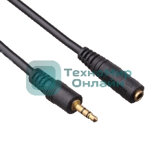Удлинитель звуковой Exegate (3.5мм Jack M - 3.5мм Jack F) 2.0м позолоченные разъемы