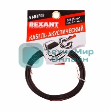 Кабель акустический Rexant 2х0,25 м м², красно-черный, мини-бухта 5 м