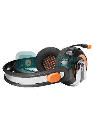 Гарнитура Crown CMGH-3003 чёрный/оранжевый, проводная, подсветка