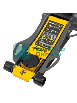 Домкрат гидравлический подкатной Denzel 3 т, 75-500 мм, быстрый подъем, низкий подхват, проф.