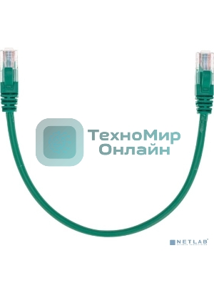 Патч-корд U/UTP Rexant cat.5e, RJ45-RJ45, 26AWG, ZH нг(А)-HF, зеленый, 0,3 м