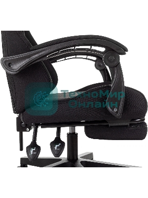 Кресло Zombie Shadow черный, экокожа, 120 кг, механизм качания, подставка для ног