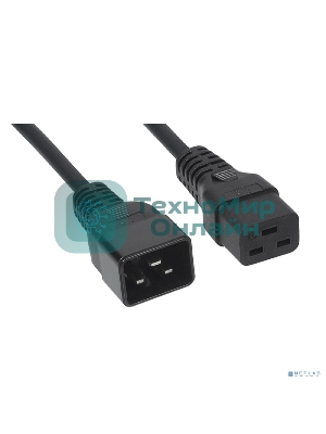Шнур ввода/вывода Cabeus, IEC 60320 С19, вилка IEC 60320 С20, 1.8 м, 16А, из кабеля 3х1,5 мм², черный