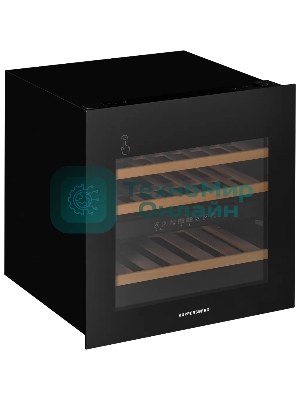 Винный шкаф Kuppersberg RBW 66, встраиваемый, High-Tech, объем 85 л, вместимость 36 бутылок, диапазон температуры 5-22 градусов, сенсорное открытие двери, 3 полки из бука, LCD дисплей, уровень шума 39 дБ, черный