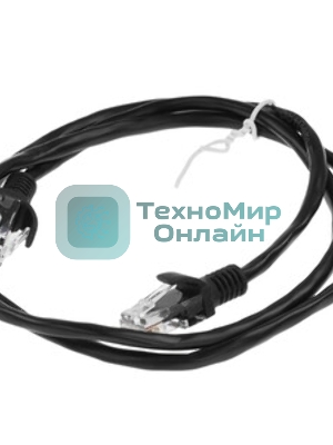 Патч-корд медный UTP Cablexpert PP10-1M/BK cat.5e, 1м, литой, многожильный, черный