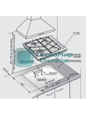 Газовая варочная панель Gefest СГ СН 1211 К17