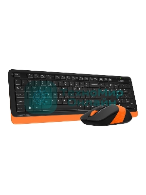 Комплект клавиатура+мышь A4Tech FStyler FG1010 беспроводной, USB, 2000 DPI, чёрный/оранжевый