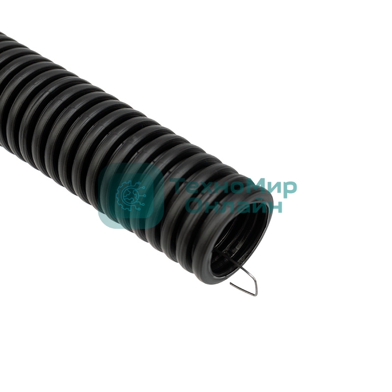 Труба гофрированная из ПНД Rexant с зондом, черная, Ø16 мм, бухта 100 м/уп.