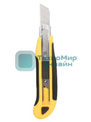 Нож канцелярский Deli E2091 шир.лез.18мм выдвижное лезвие фиксатор усиленный сталь желтый блистер