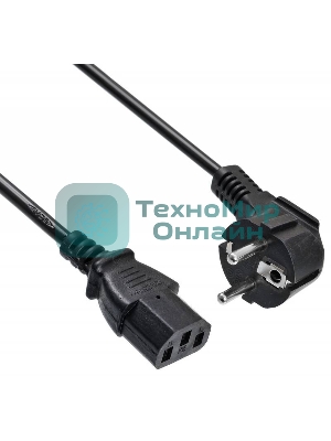 Кабель Buro BU-PCAB-5M-16A IEC C13 Евровилка угловой 5м