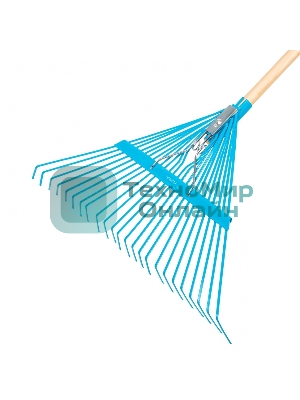 Веерные Palisad luxe грабли с деревянным черенком стальные усилинные покрытые эпоксидом
