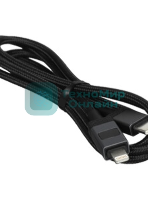 Кабель USB2.0 Hoco Type-C/Lightning, 2.4А, 27Вт,с дисплеем, X118, 1м, черный, коробка