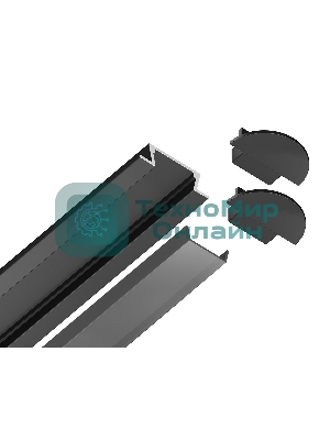 Алюминиевый профиль Ambrella light GP1001BK черный 2000*21.5*6.8
