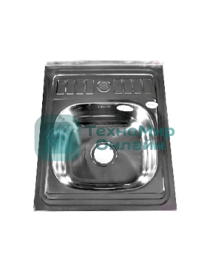 Мойка FABIA 62272 60х50 наклад 0.6 мм + большой сифон с переливом накладная, толщина 0,6 мм глубина 160 мм + большой сифон с переливом