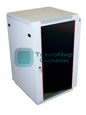 Шкаф коммутационный ЦМО ШТК-М-18.6.8-1ААА 18U 600x820 мм пер. дв. стекл задн. дв. стал. лист 2 бок. пан. направл. под закл. гайки 270 кг серый