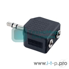 Переходник PERFEO Переходник Jack 3.5 мм вилка - 2xJack 3.5 мм розетка, стерео-аудио
