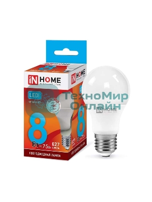 Лампа светодиодная LED-A60-VC 8Вт 230В E27 4000К 720Лм IN HOME 4690612024028