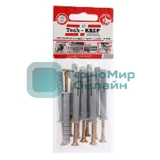 Дюбель-гвоздь 8х60 с потайной манжетой полипропилен (уп. 20 шт) коробка Tech-Krep 112715