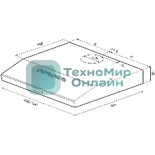 Вытяжка подвесная KRONA ERMINA 600 белый PB белая, 59.6 см, 455 куб. м/ч, 42 дБ