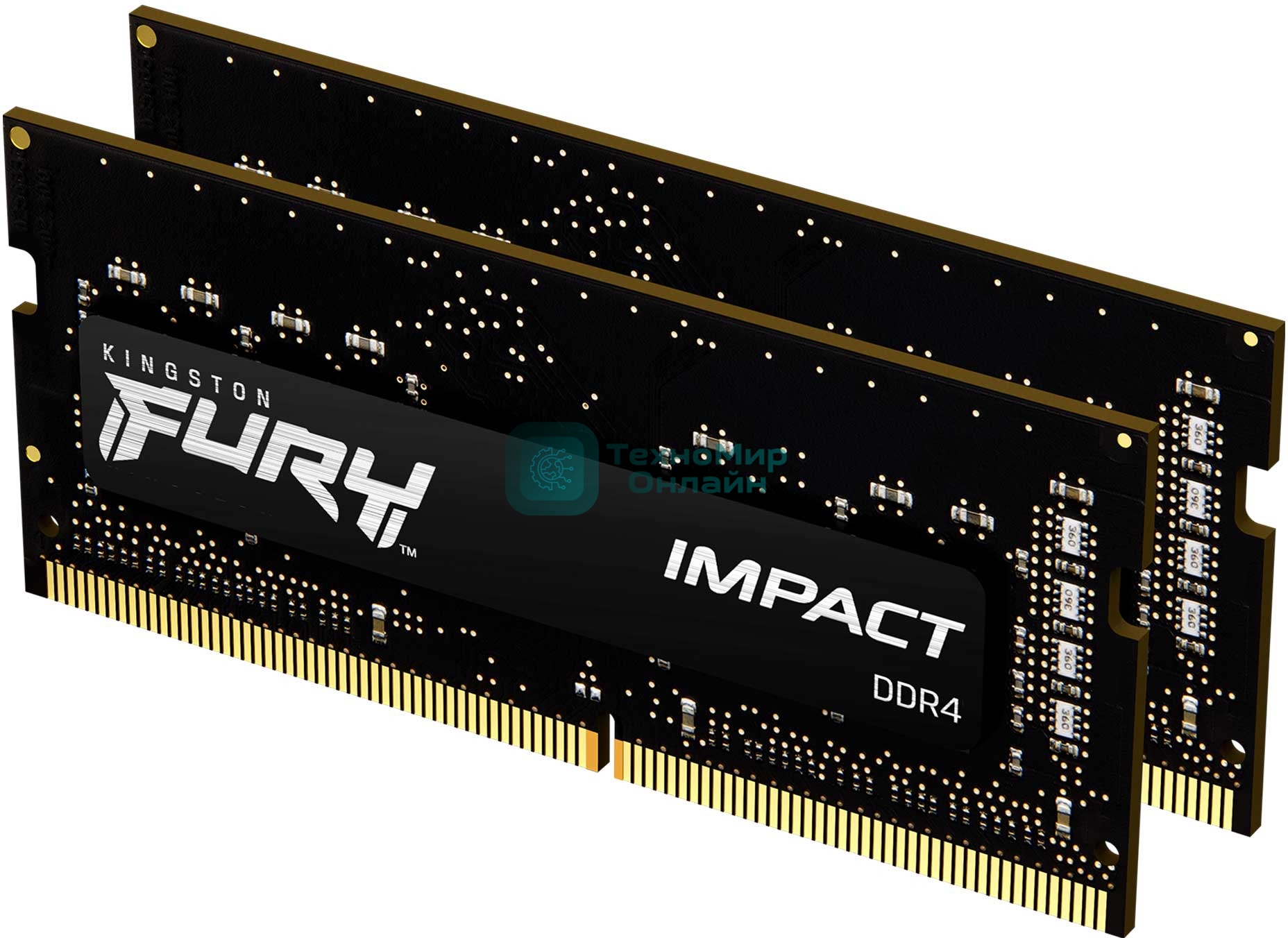 Оперативная память Kingston Fury Impact, DDR4, 32Gb (2x16Gb), 3200MHz, CL20, SO-DIMM