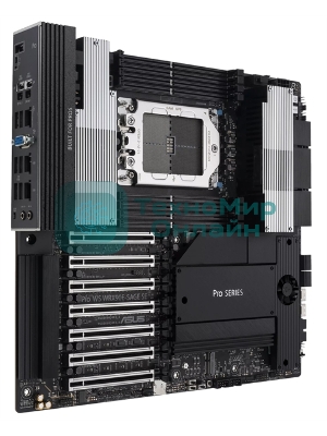 Материнская плата ASUS Pro WS WRX90E-SAGE SE, sTR5, AMD WRX90, 8xDDR5, 4xSATA, 4xM.2, 6xPCI-E 5.0 x16, 1xPCI-E 5.0 x8, 1xVGA, 2xMiniDP, 3x 10Gb LAN, 6xUSB-A 3.2 Gen 2, 1xUSB-A 2.0, 2xUSB-C USB4, 2x3.5 мм, 5.1, SSI EEB