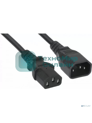 Кабель питания Filum FL-PC-C13/C14-C3-3.0-BK ПВС-АП 3x1.5 С13 - C14, 220/250В, 10А, чёрный, 3м