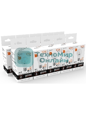 Лампа светодиодная Gauss Elementary 10Вт цок.:E27 груша 220B 4100K св.свеч.белый.нейт. A60 (упак.:10шт)