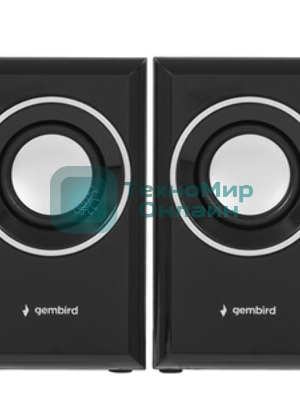 Акустическая система Gembird SPK-204, черный МДФ,2х3 Вт, регулятор громкости, USB