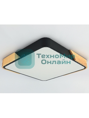 Потолочный светодиодный светильник Ambrella light FZ1316 BK/LW черный/светлое дерево 36W 5000K 400*400*50 (без ПДУ)