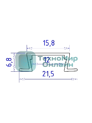 Алюминиевый профиль Ambrella light GP1001BK черный 2000*21.5*6.8