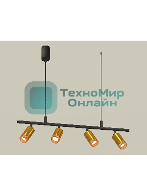 Светильник Ambrella light XB9002350/4 SBK/PYG/CF черный песок/золото желтое полированное/кофе MR16 GU5.3 (С9002, С6327, N6154)