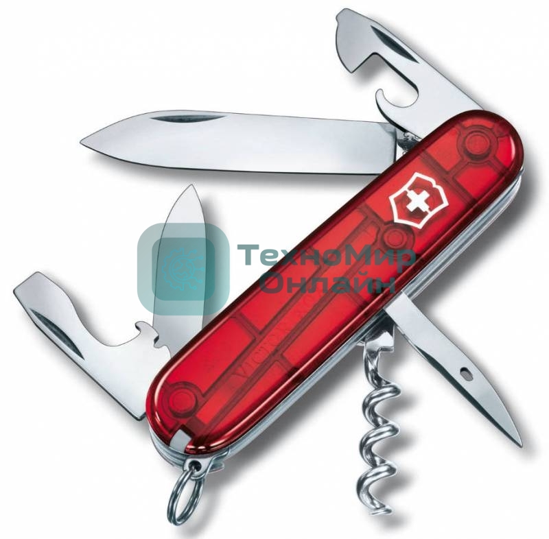 Нож перочинный Victorinox Spartan (1.3603.T) 91мм 12функций красный полупрозначный карт.коробка